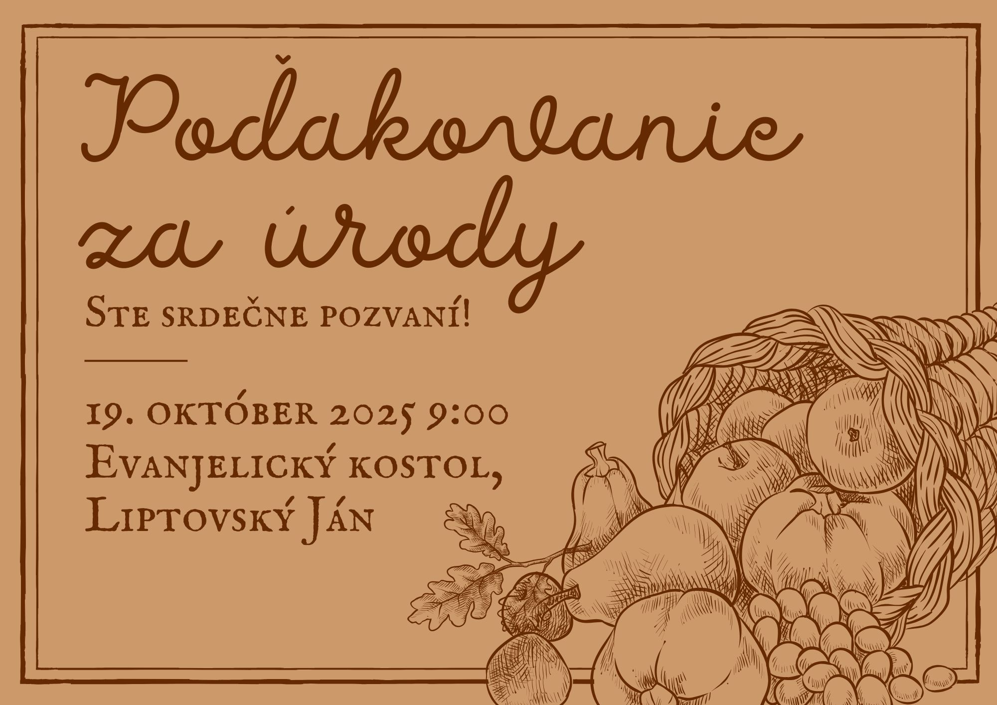 Poďakovanie za úrody – pozvánka