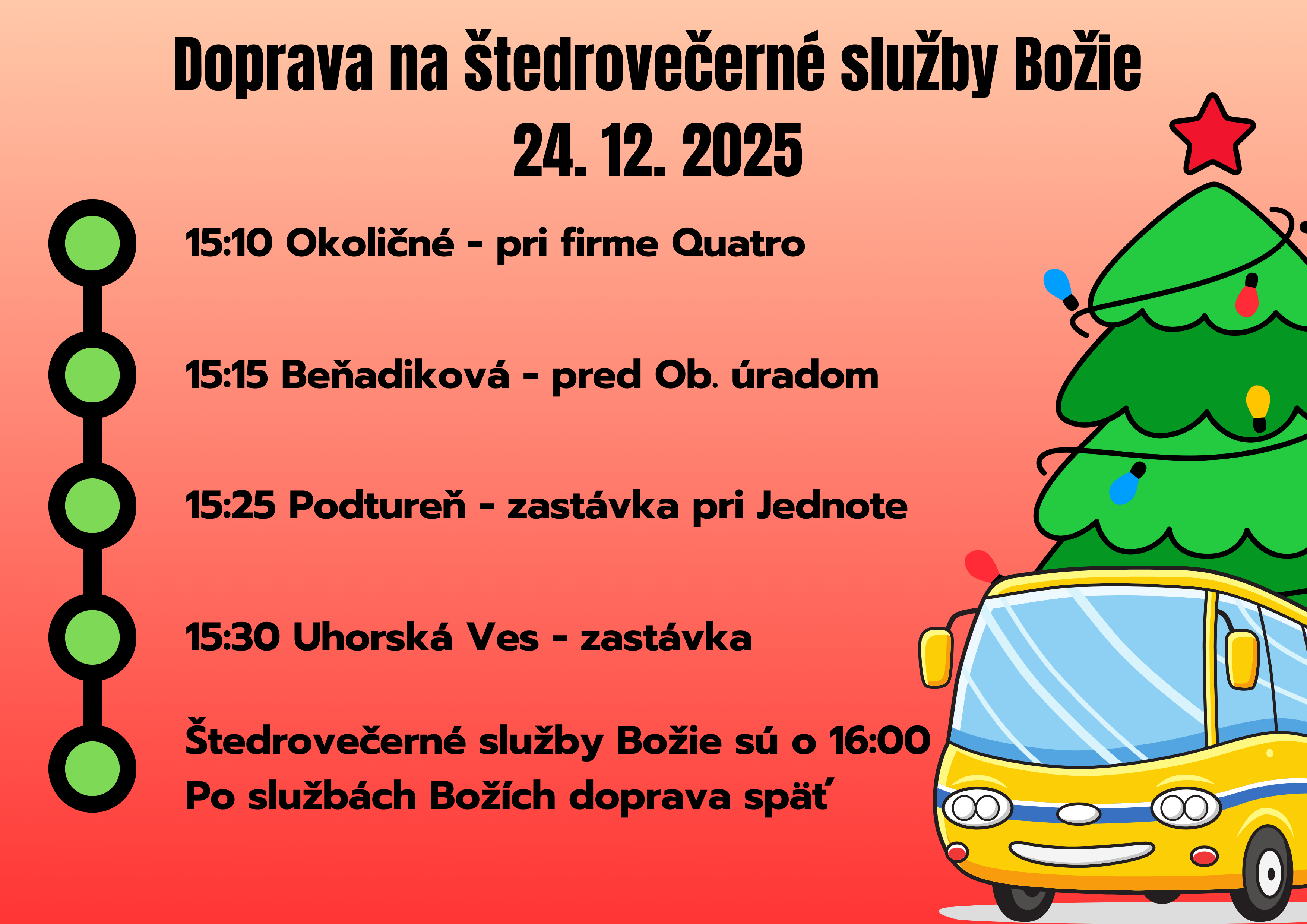 Štedrý večer – doprava