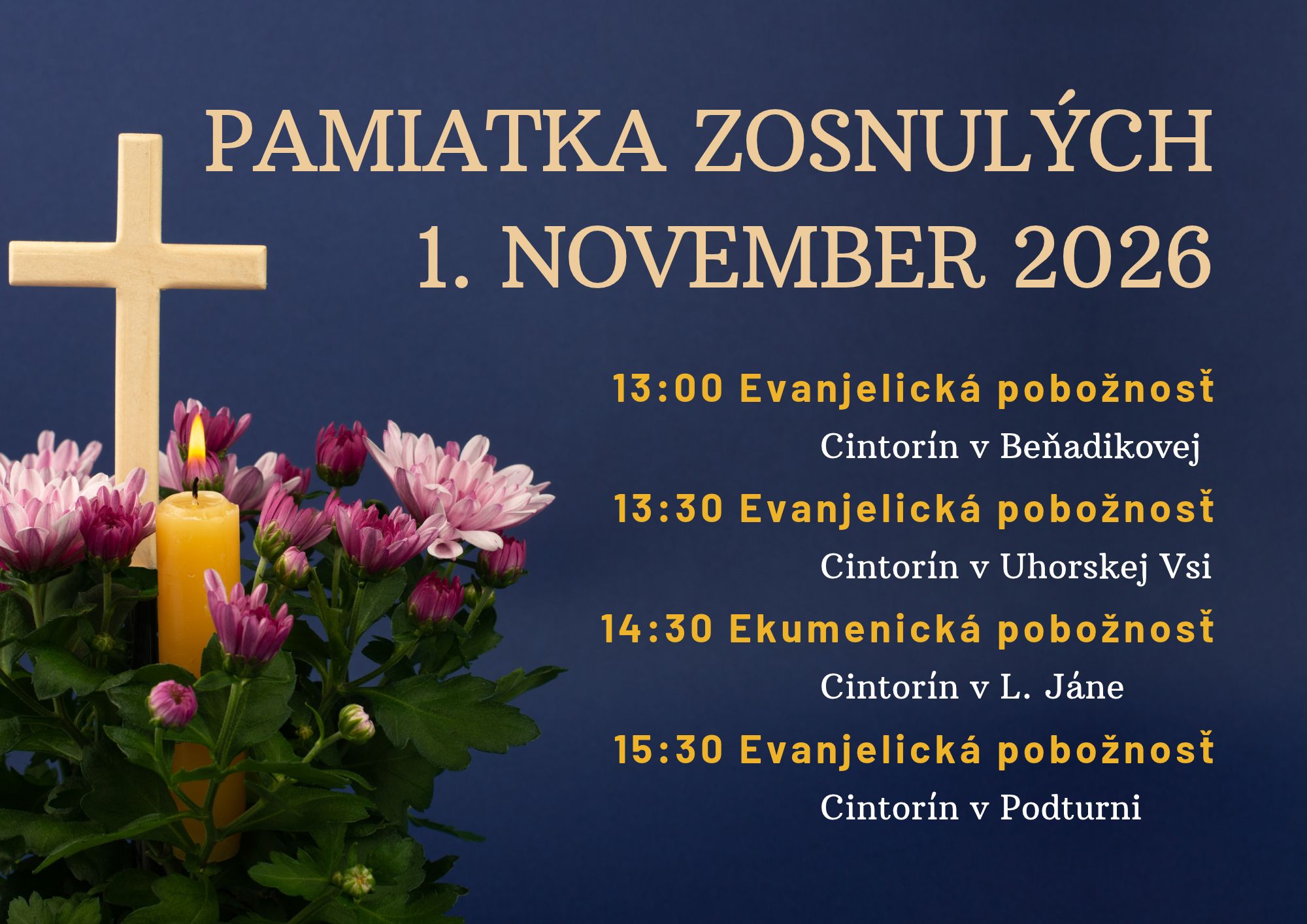 Pamiatka zosnulých – pozvánka